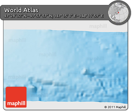 Physical 3D Map of the Area around 41° 43' 14" N, 143° 43' 29" E