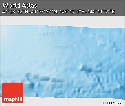 Physical 3D Map of the Area around 41° 43' 14" N, 143° 43' 29" E