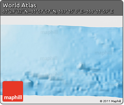 Physical 3D Map of the Area around 41° 43' 14" N, 143° 43' 29" E