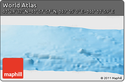 Physical Panoramic Map of the Area around 41° 43' 14" N, 143° 43' 29" E