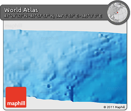 Physical 3D Map of the Area around 41° 43' 14" N, 144° 34' 29" E