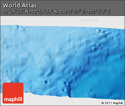Physical 3D Map of the Area around 41° 43' 14" N, 144° 34' 29" E