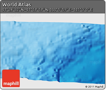 Physical 3D Map of the Area around 41° 43' 14" N, 144° 34' 29" E