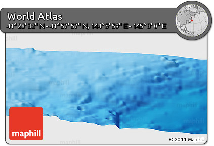 Physical Panoramic Map of the Area around 41° 43' 14" N, 144° 34' 29" E