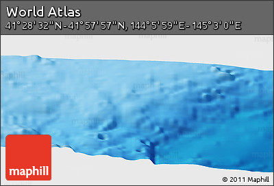 Physical Panoramic Map of the Area around 41° 43' 14" N, 144° 34' 29" E