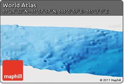 Physical Panoramic Map of the Area around 41° 43' 14" N, 144° 34' 29" E