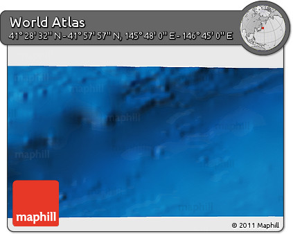 Shaded Relief 3D Map of the Area around 41° 43' 14" N, 146° 16' 30" E