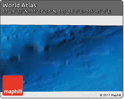 Shaded Relief 3D Map of the Area around 41° 43' 14" N, 146° 16' 30" E