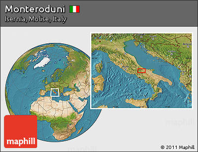 Satellite Location Map of Monteroduni