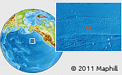 Physical Location Map of the area around 41° 43' 14" N, 150° 22' 30" W