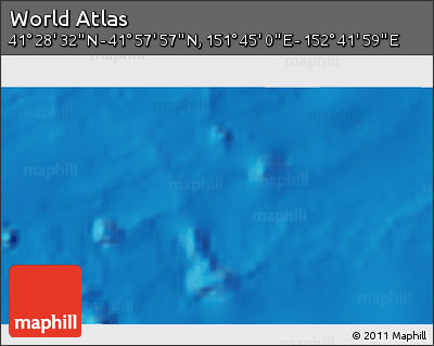 Physical 3D Map of the Area around 41° 43' 14" N, 152° 13' 29" E