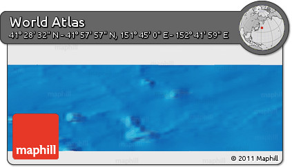 Physical Panoramic Map of the Area around 41° 43' 14" N, 152° 13' 29" E