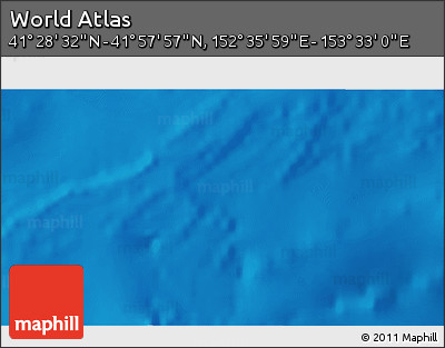 Physical 3D Map of the Area around 41° 43' 14" N, 153° 4' 29" E