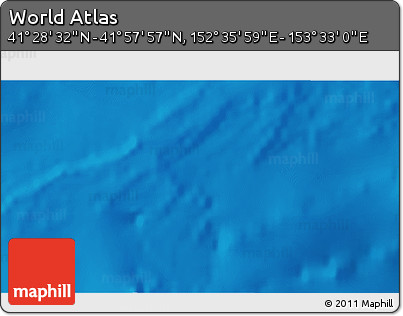 Physical 3D Map of the Area around 41° 43' 14" N, 153° 4' 29" E