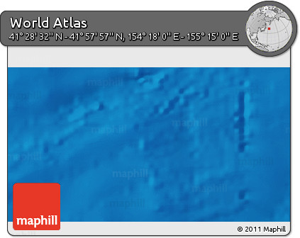 Physical 3D Map of the Area around 41° 43' 14" N, 154° 46' 30" E