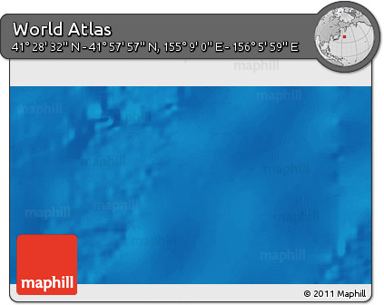 Physical 3D Map of the Area around 41° 43' 14" N, 155° 37' 30" E