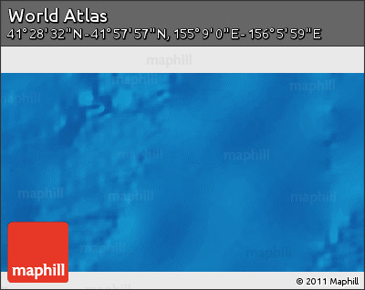 Physical 3D Map of the Area around 41° 43' 14" N, 155° 37' 30" E