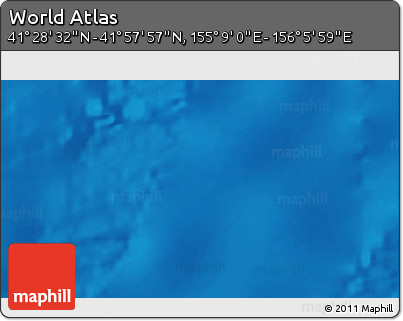 Physical 3D Map of the Area around 41° 43' 14" N, 155° 37' 30" E