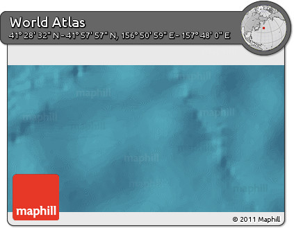 Satellite 3D Map of the Area around 41° 43' 14" N, 157° 19' 29" E
