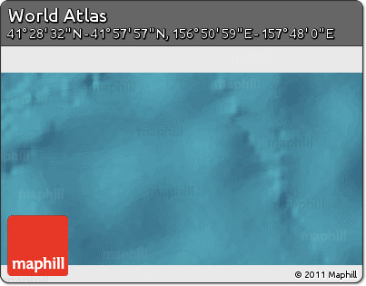 Satellite 3D Map of the Area around 41° 43' 14" N, 157° 19' 29" E