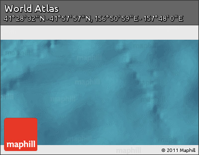 Satellite 3D Map of the Area around 41° 43' 14" N, 157° 19' 29" E