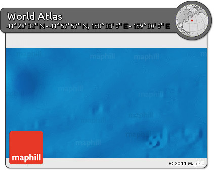 Physical 3D Map of the Area around 41° 43' 14" N, 159° 1' 30" E