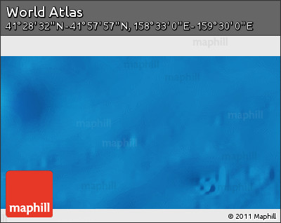 Physical 3D Map of the Area around 41° 43' 14" N, 159° 1' 30" E