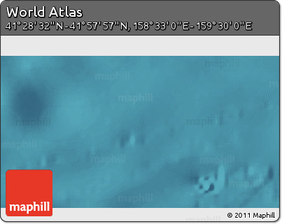 Satellite 3D Map of the Area around 41° 43' 14" N, 159° 1' 30" E