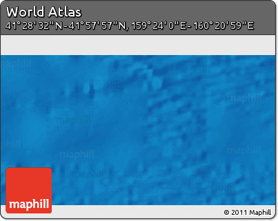 Physical 3D Map of the Area around 41° 43' 14" N, 159° 52' 30" E