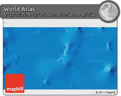 Shaded Relief 3D Map of the Area around 41° 43' 14" N, 15° 13' 29" W