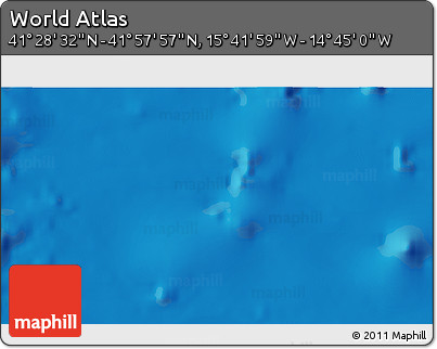 Shaded Relief 3D Map of the Area around 41° 43' 14" N, 15° 13' 29" W