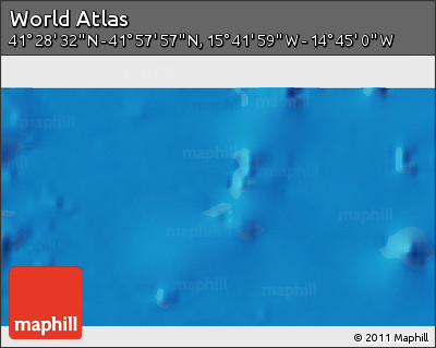 Shaded Relief 3D Map of the Area around 41° 43' 14" N, 15° 13' 29" W