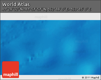 Physical 3D Map of the Area around 41° 43' 14" N, 163° 16' 30" E