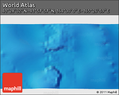 Physical 3D Map of the Area around 41° 43' 14" N, 164° 58' 29" E
