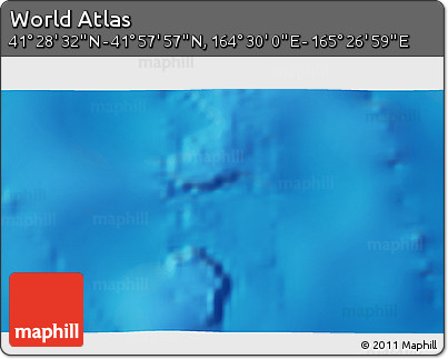 Physical 3D Map of the Area around 41° 43' 14" N, 164° 58' 29" E
