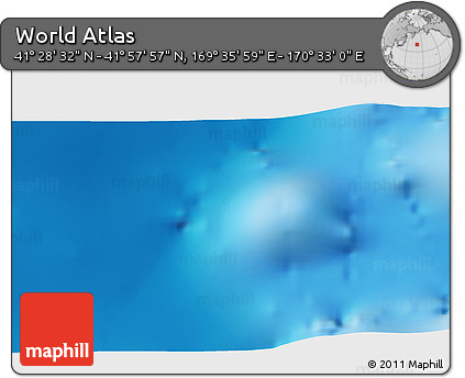 Physical 3D Map of the Area around 41° 43' 14" N, 170° 4' 29" E