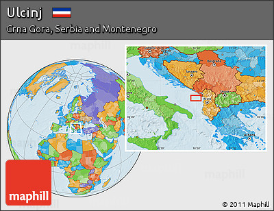 Political Location Map of Ulcinj