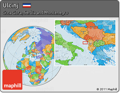 Political Location Map of Ulcinj