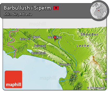 Physical 3D Map of Barbullush I Sipërm