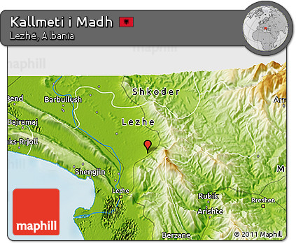 Physical 3D Map of Kallmeti I Madh