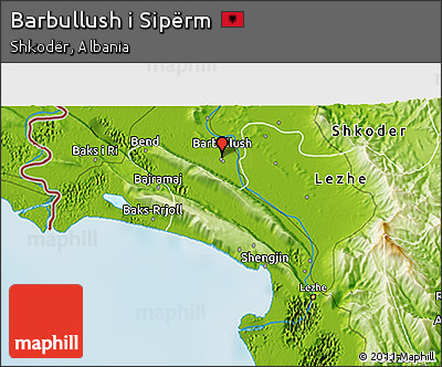 Physical 3D Map of Barbullush I Sipërm