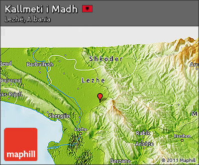 Physical 3D Map of Kallmeti I Madh