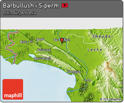 Physical 3D Map of Barbullush I Sipërm