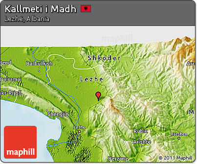 Physical 3D Map of Kallmeti I Madh