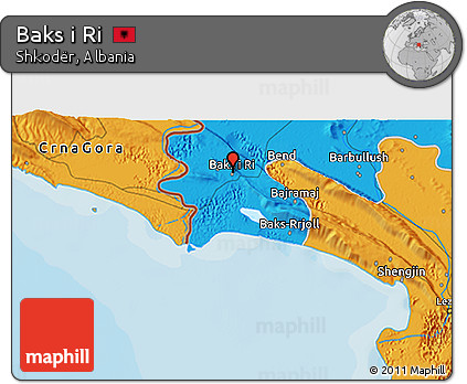 Political 3D Map of Baks I Ri