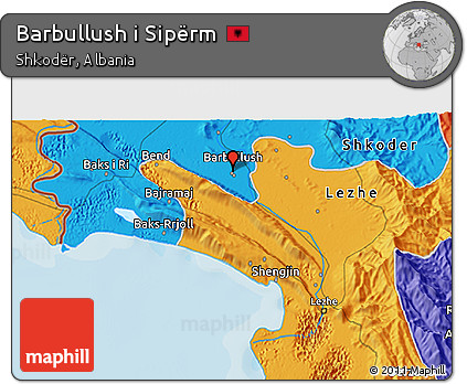 Political 3D Map of Barbullush I Sipërm