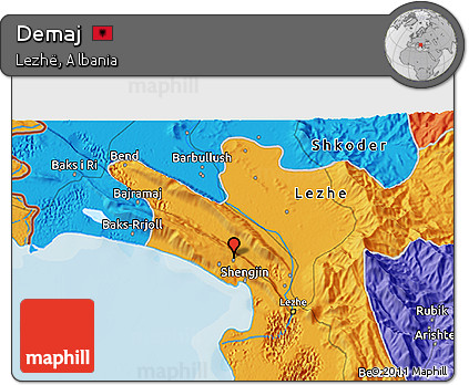 Political 3D Map of Demaj