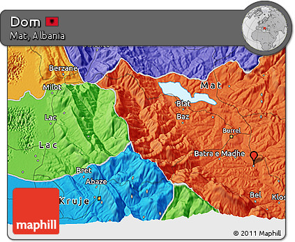 Political 3D Map of Dom