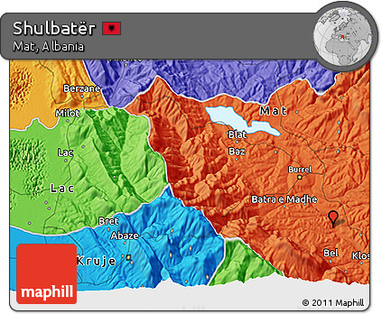 Political 3D Map of Shulbatër
