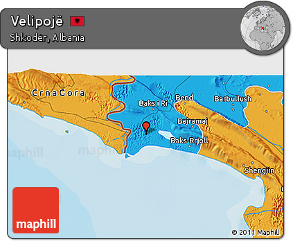 Political 3D Map of Velipojë